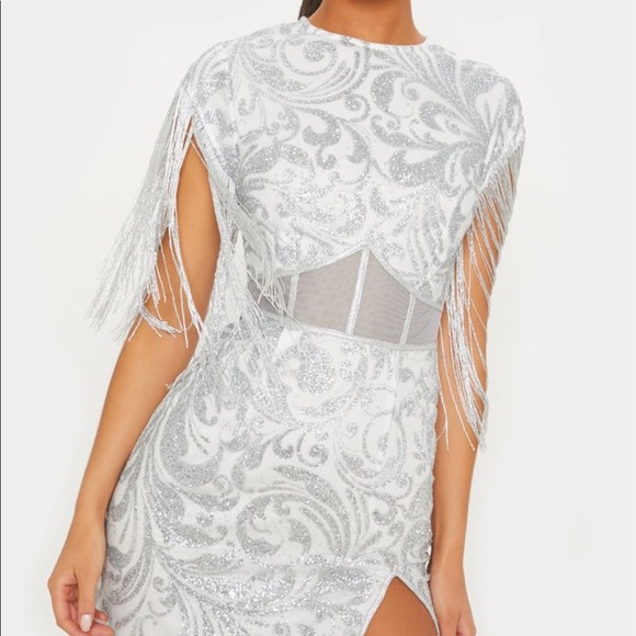 PRETTY LITTLE THING - Glitter Mesh Bodycon Dress - Picture 4 of 7